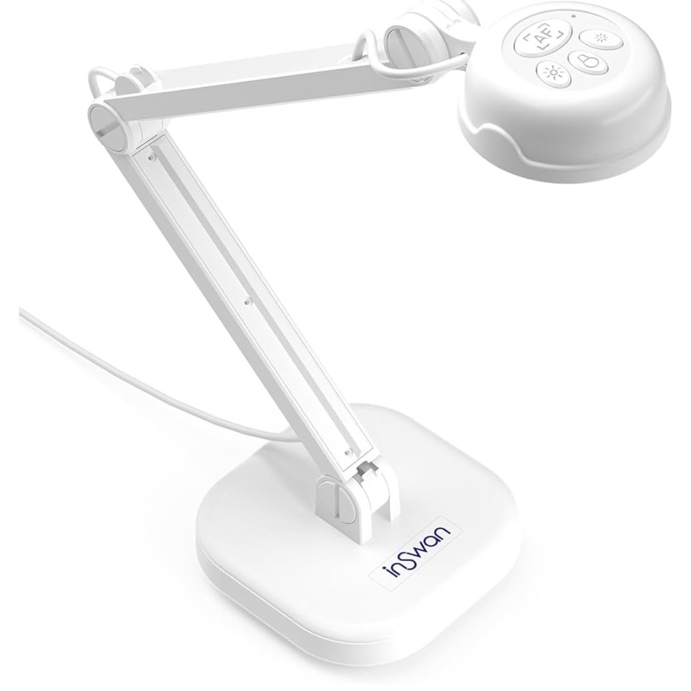 White Webcam with Adjustable Arm